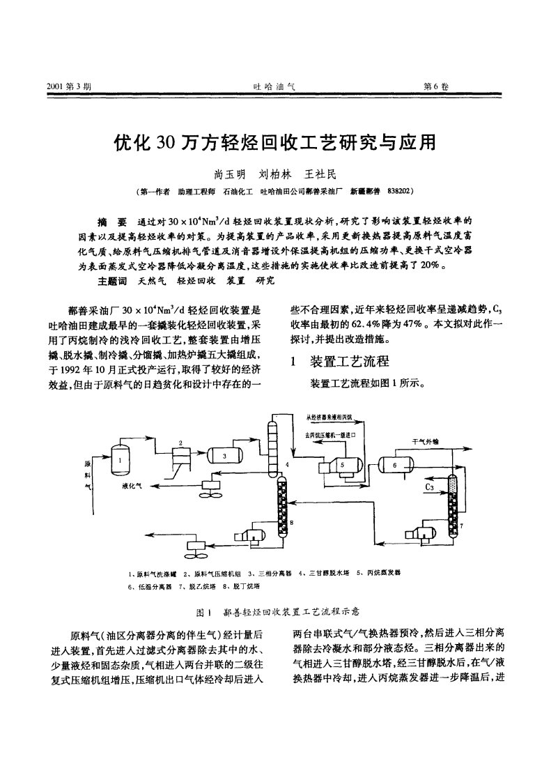 优化30万方轻烃回收工艺研究与应用-论文