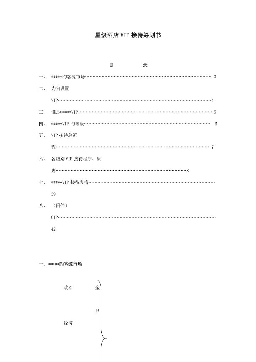 星级酒店接待策划书