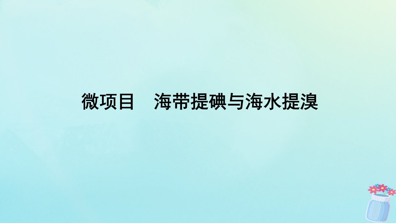 新教材2023版高中化学微项目海带提碘与海水提溴体验元素性质递变规律的实际应用课件鲁科版必修第二册