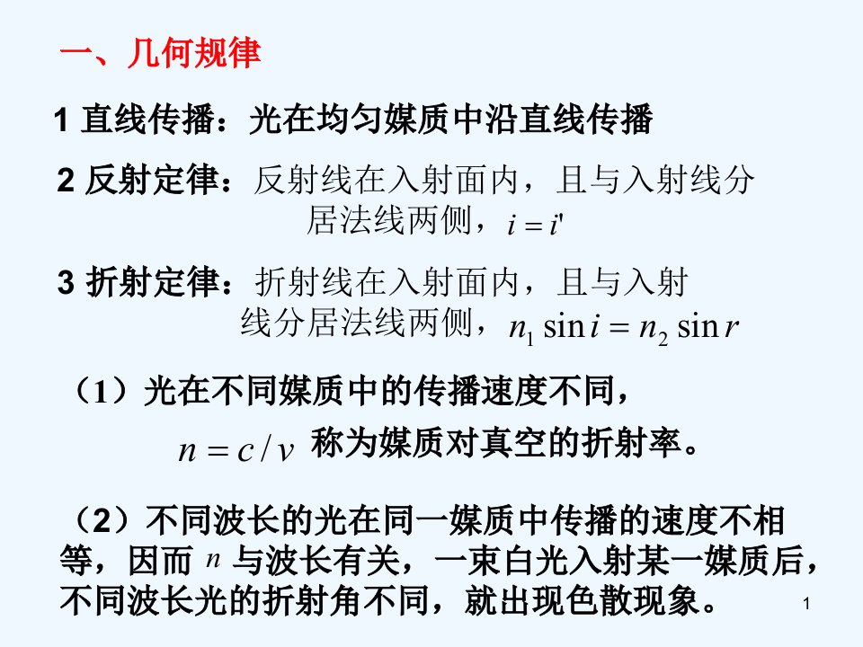 几何光学-物理竞赛课件资料