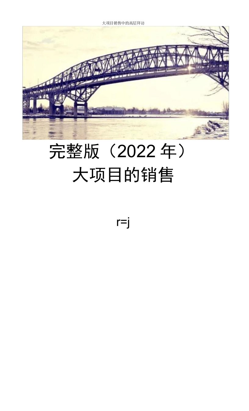 完整版（2022年）大项目销售高层拜访