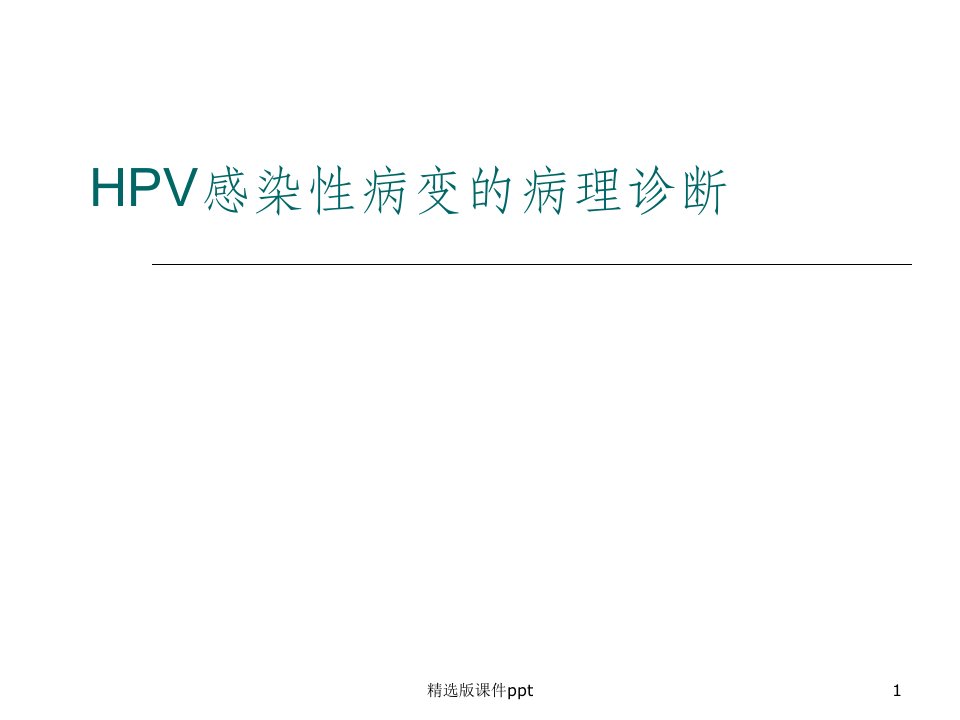 HPV感染性病变的病理诊断ppt课件