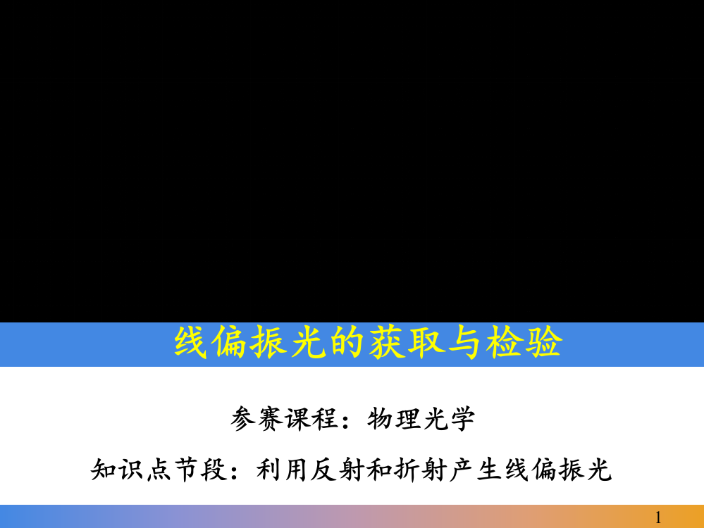 物理光学线偏振光的获取与检验ppt课件