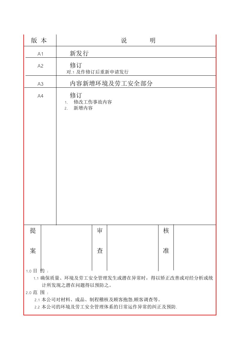 纠正与预防措施程序