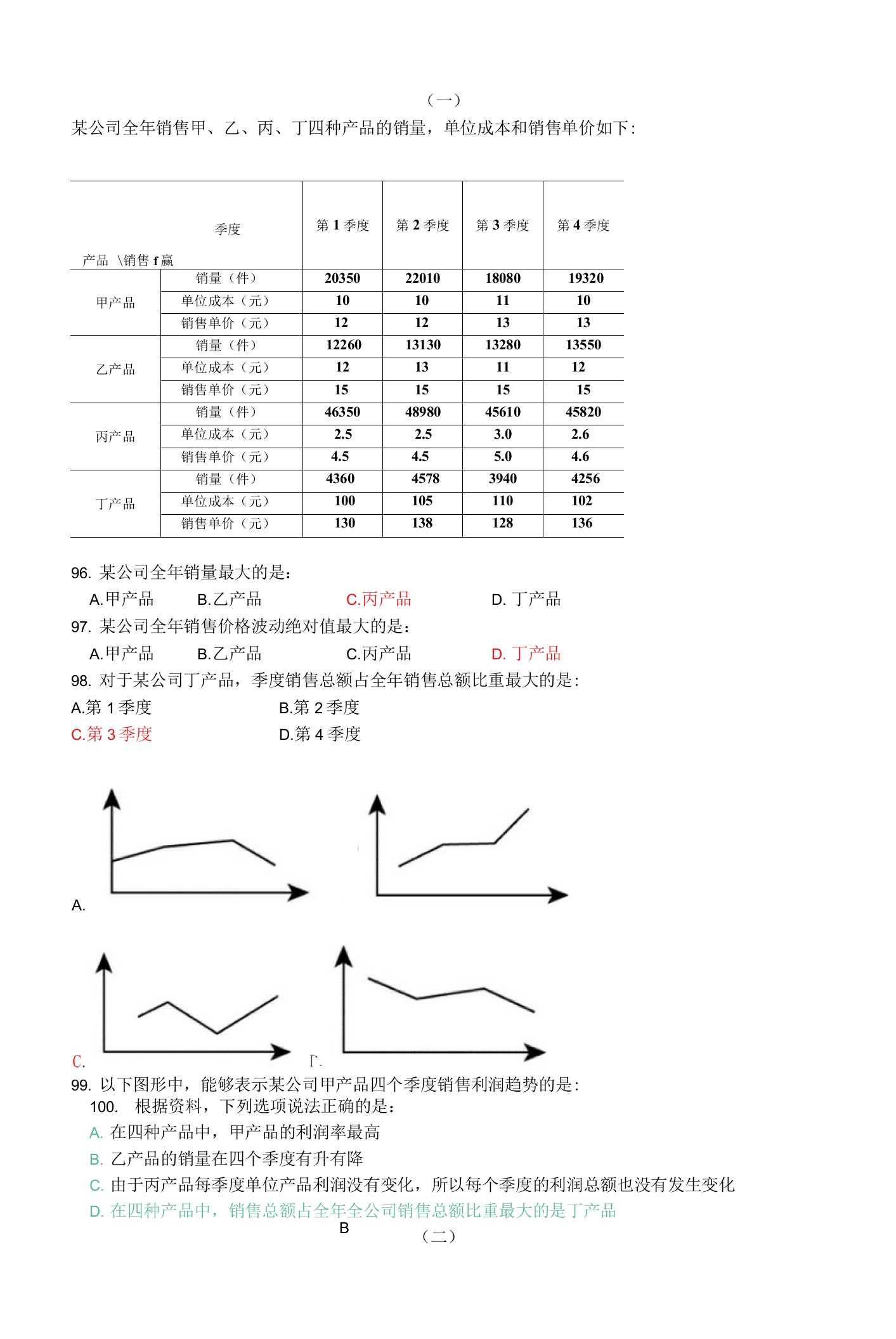 公务员考试《行测》资料分析真题含答案新疆4个材料含答案