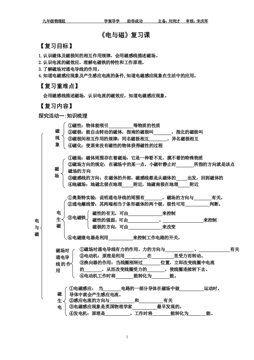 电与磁导学案