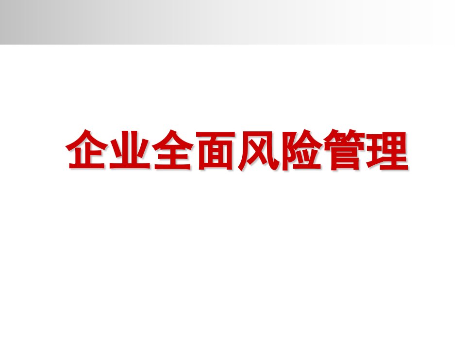 企业全面风险管理培训教材