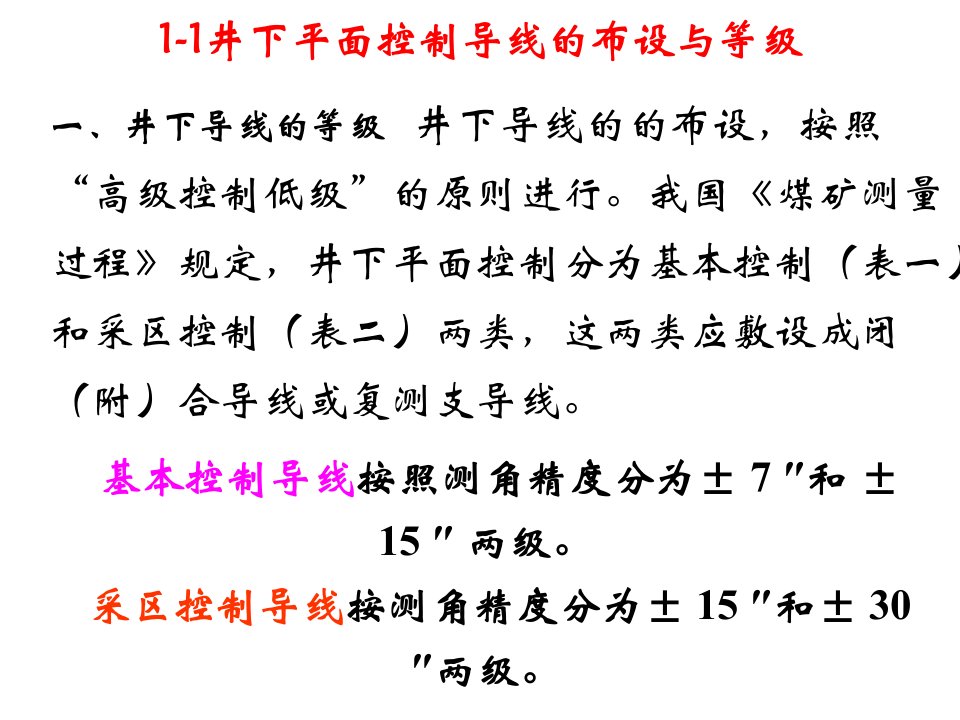 第1章井下平面控制测量ppt课件