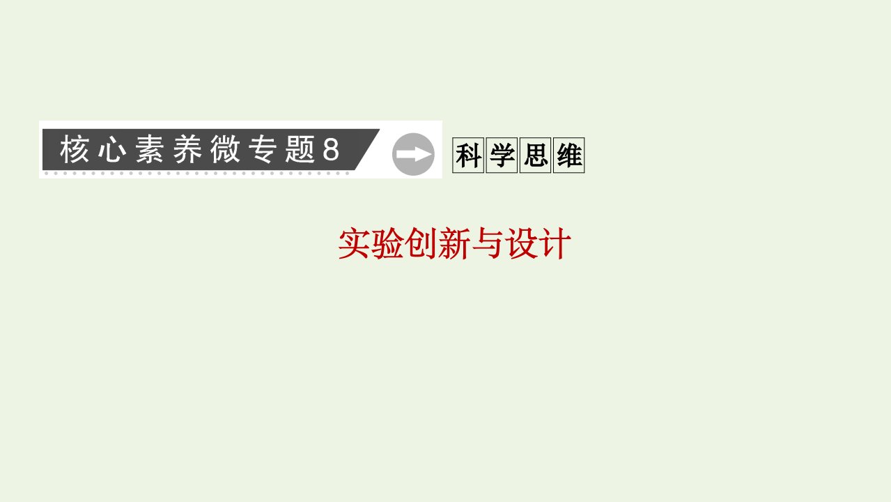 高考物理二轮复习核心素养微专题8实验创新与设计课件