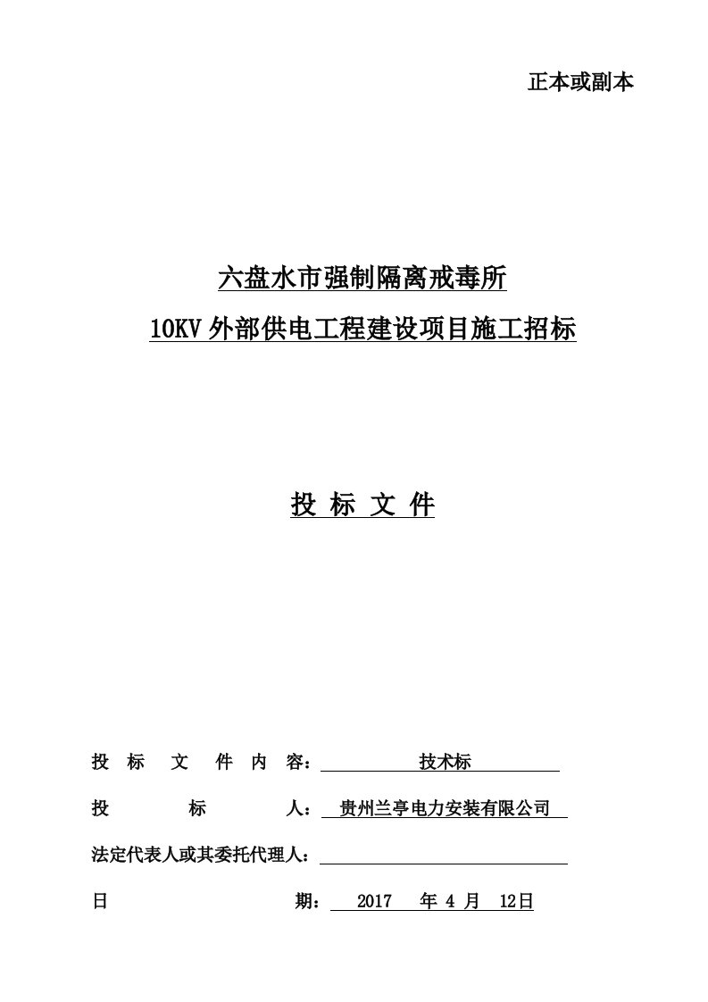 10kV供配电工程建设项目施工组织设计