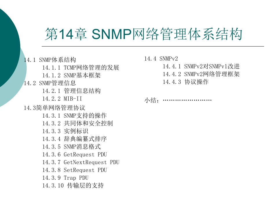 第14章SNMP网络管理体系结构