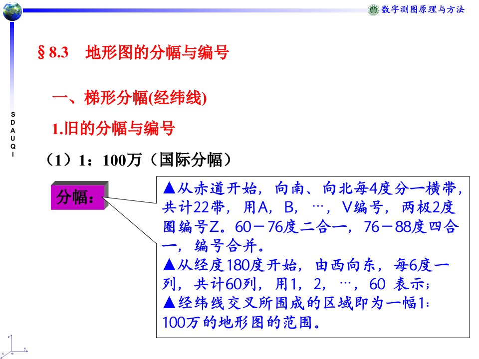 地形图基本知识应用地形图的分幅与编号