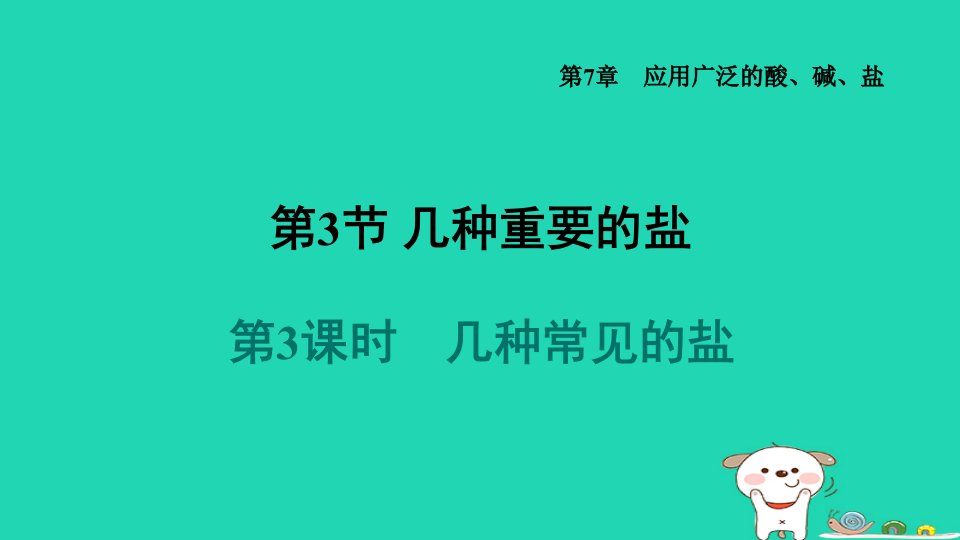 福建省2024九年级化学下册第7章应用广泛的酸碱盐第3节几种重要的盐第3课时几种常见的盐课件沪教版