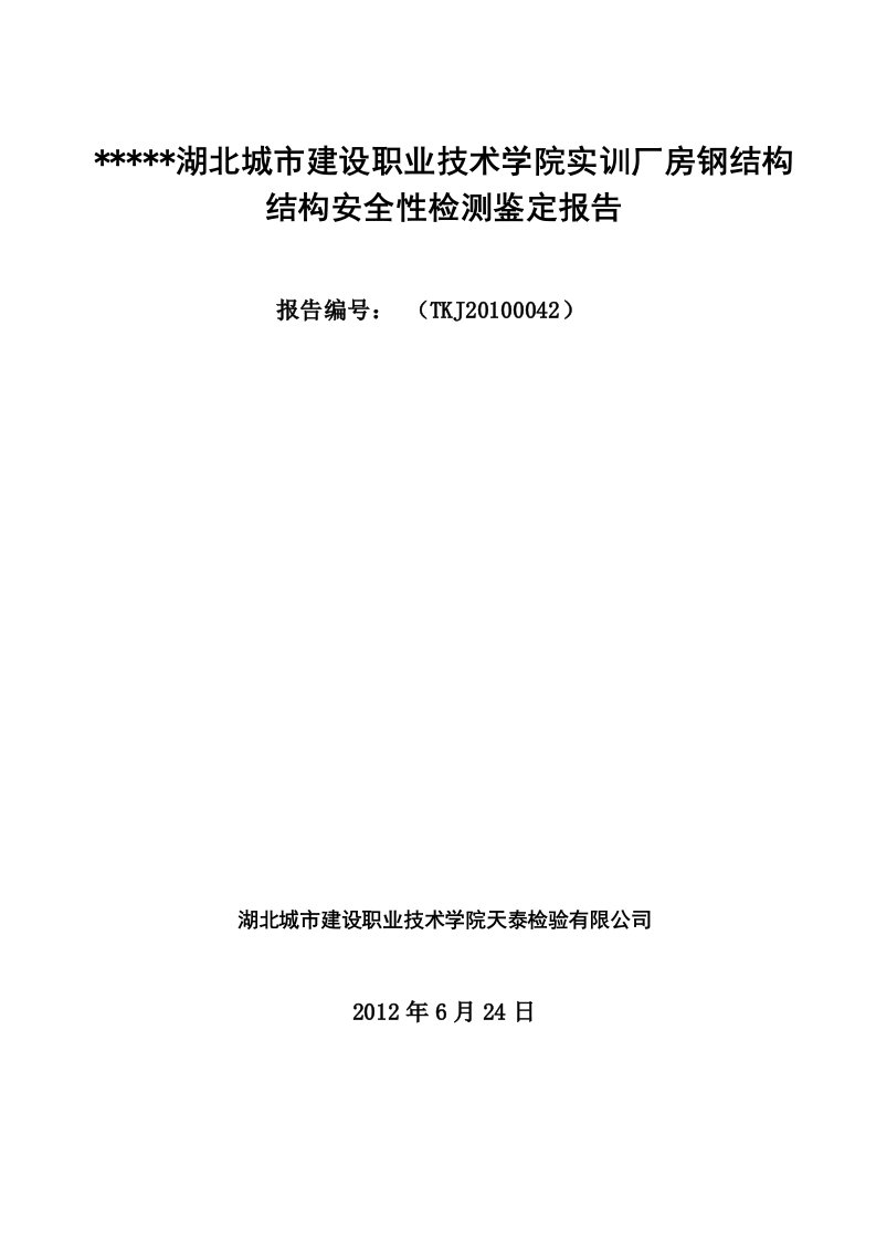 钢结构检测报告样本