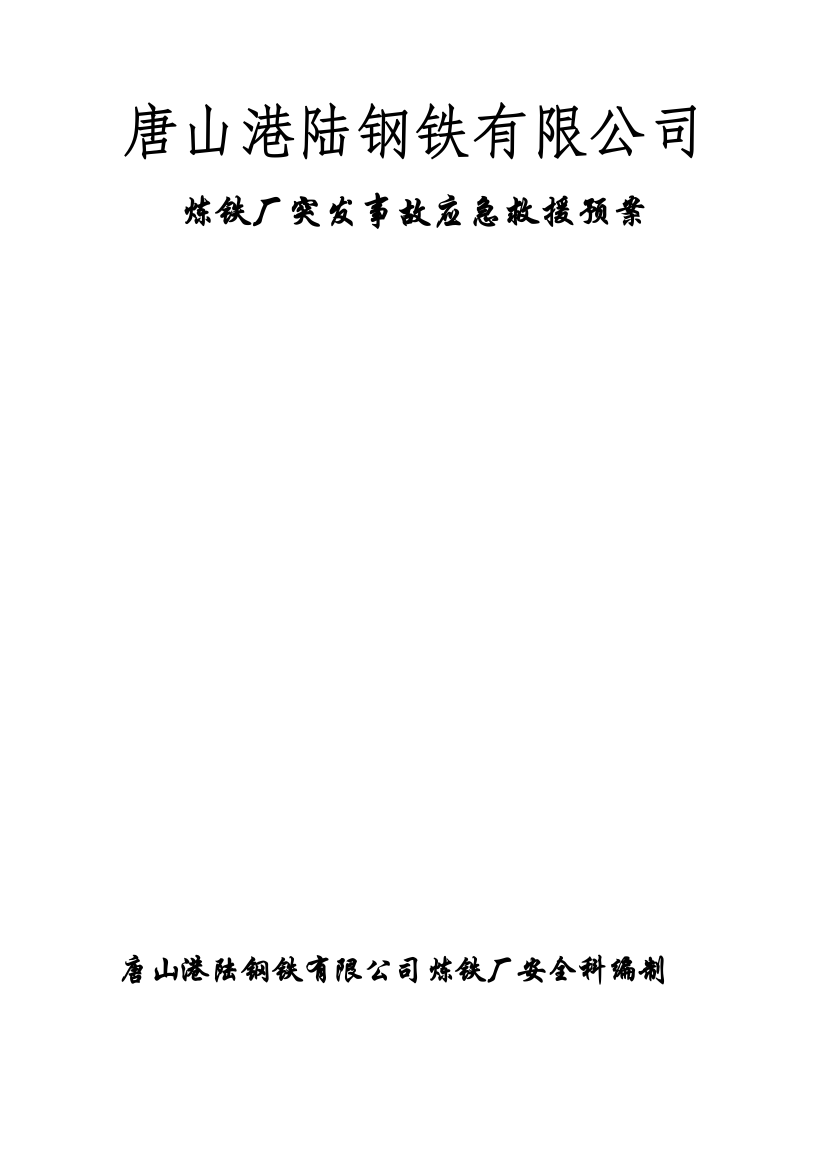 突发事故应急预案200938