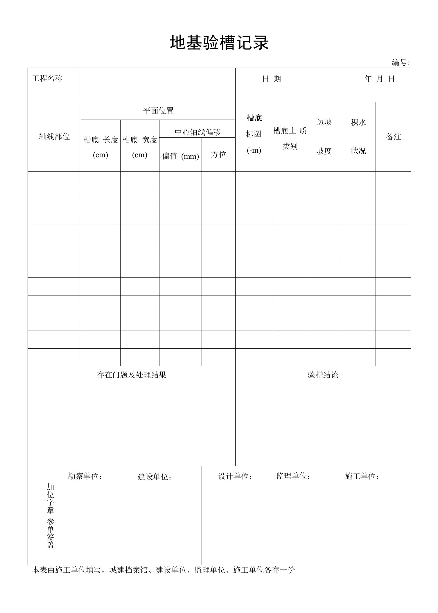 地基验槽记录表（模板）