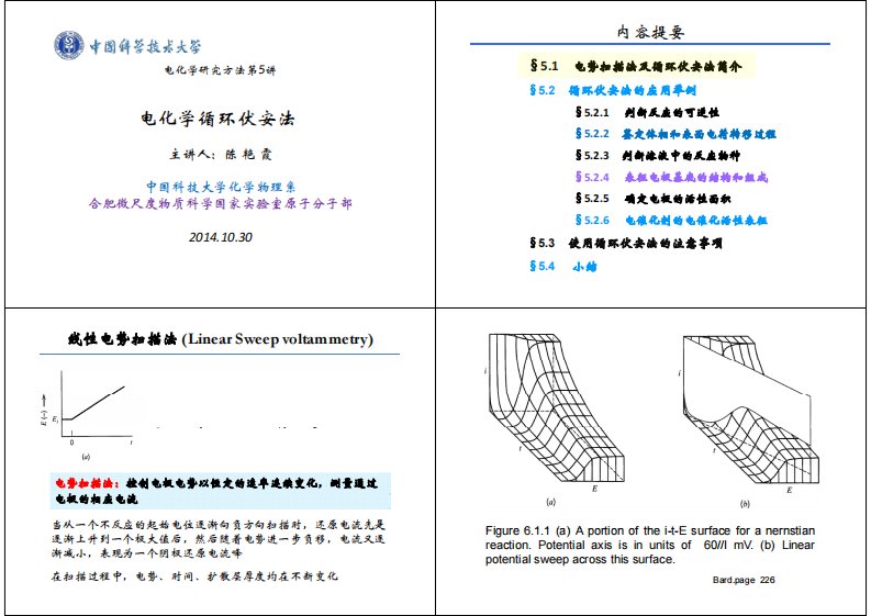 光电化学课件-电化学研究方法第五讲-电化学循环伏安法