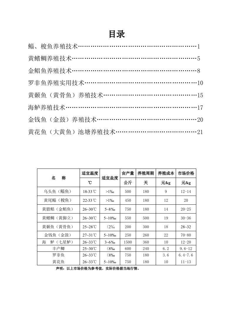 鲻、梭鱼养殖技术