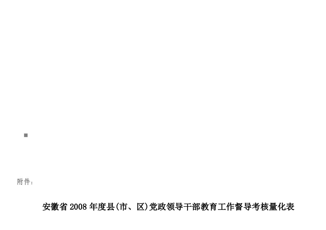 精选县市区党政领导干部教育工作督导考核量化表