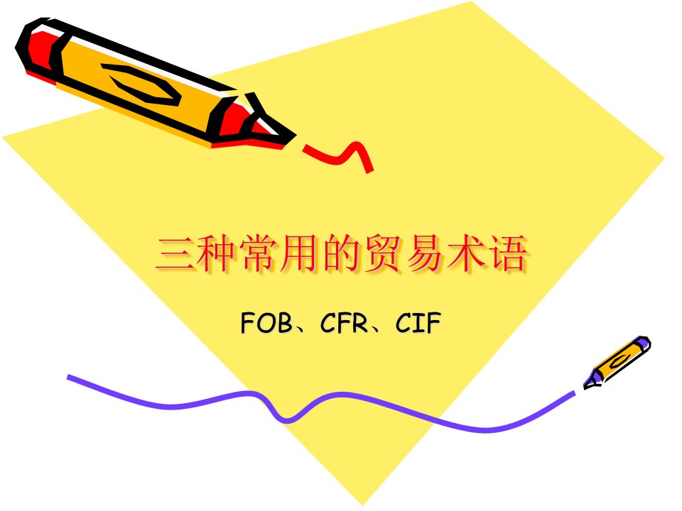 FOB、CFR、CIF贸易术语