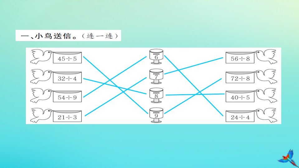 二年级数学下册十总复习10.4除法作业课件新人教版