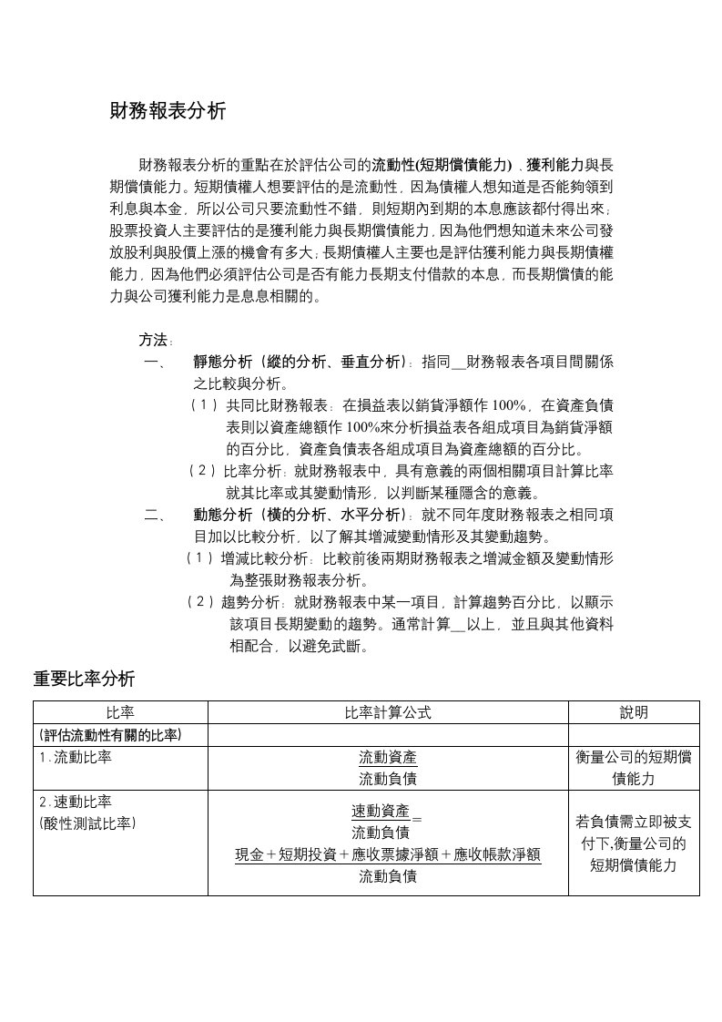 財務報表分析