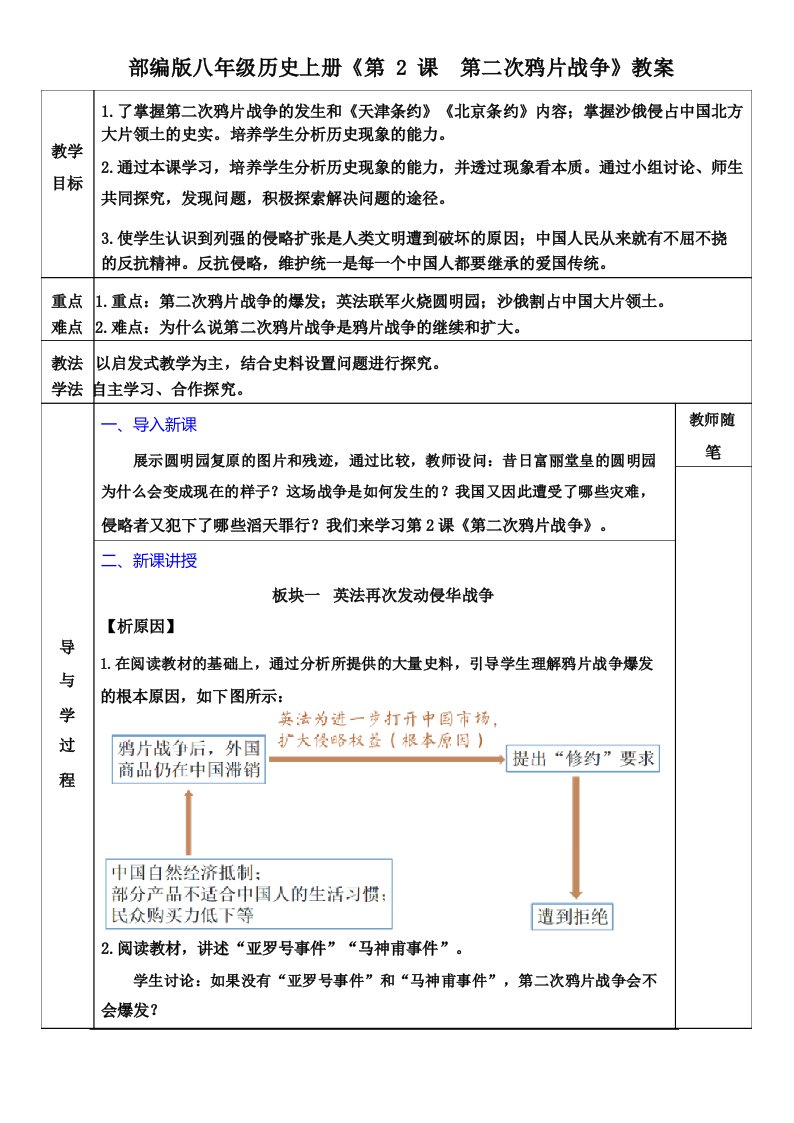 部编版八年级历史上册《第2课