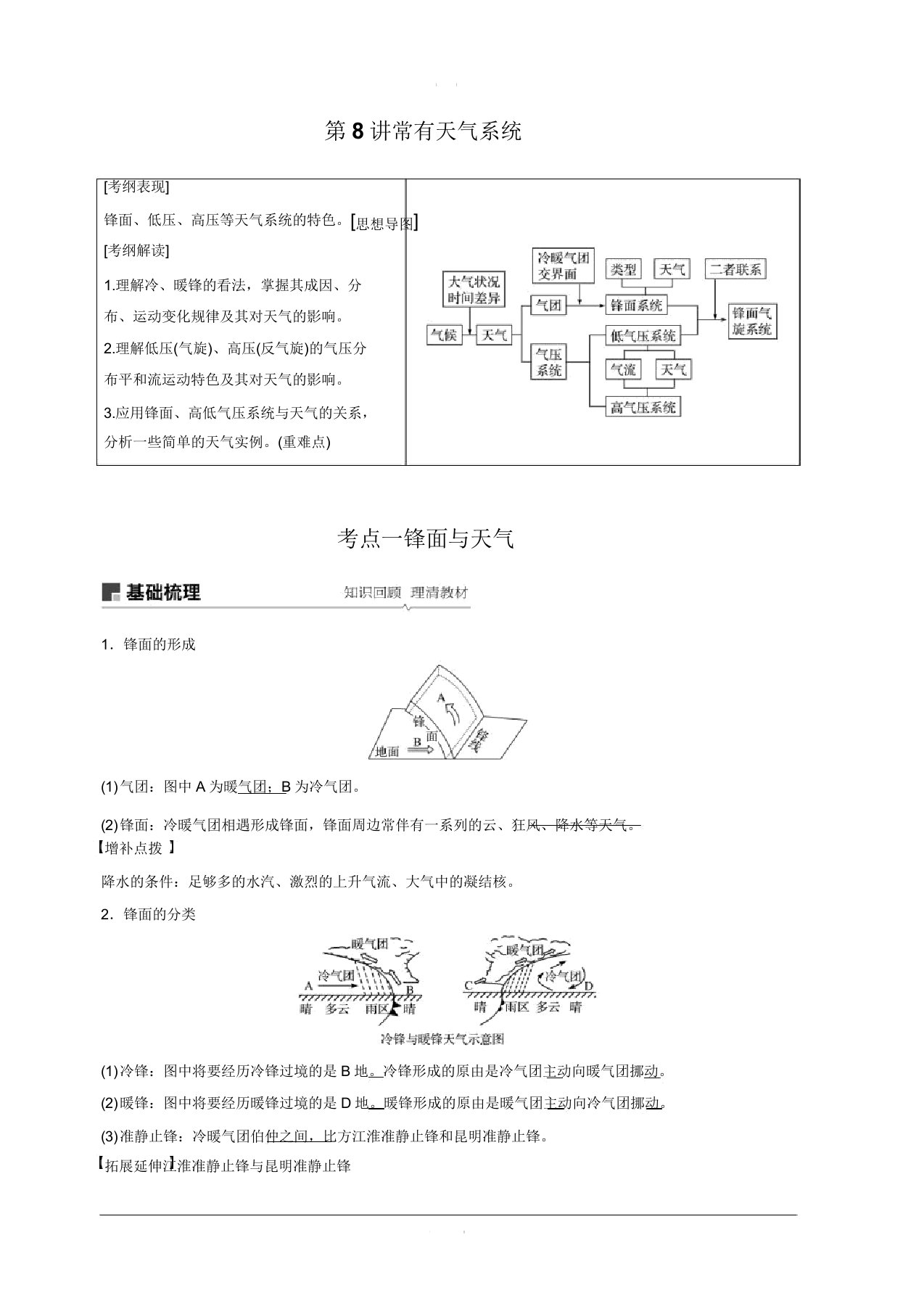 2020版高考地理人教版总复习讲义必修1第三章地球上的大气第8讲含