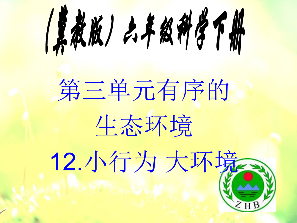 冀教版小学六年级下册科学《小行为大环境》教学