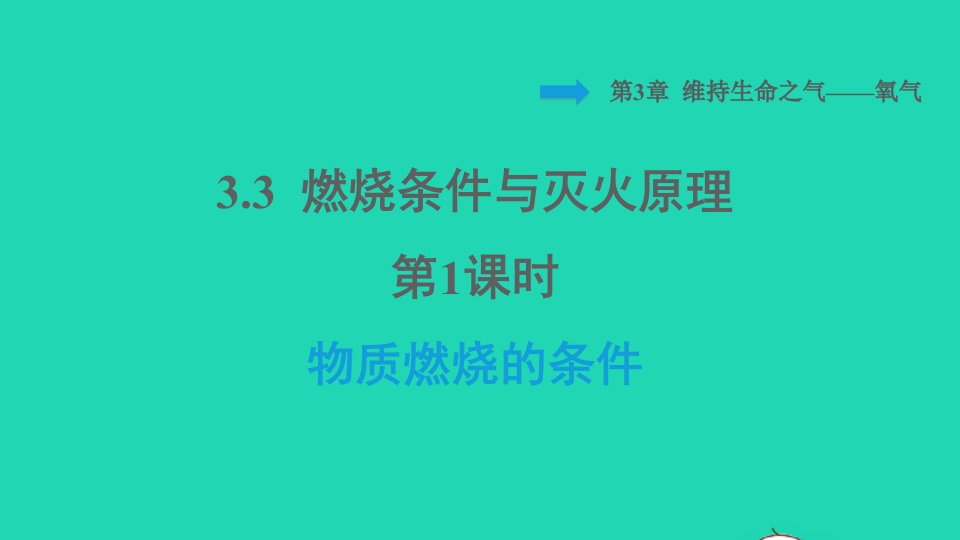 2021秋九年级化学上册第3章维持生命之气__氧气课题3燃烧条件与灭火原理第1课时物质燃烧的条件背记手册习题课件科学版