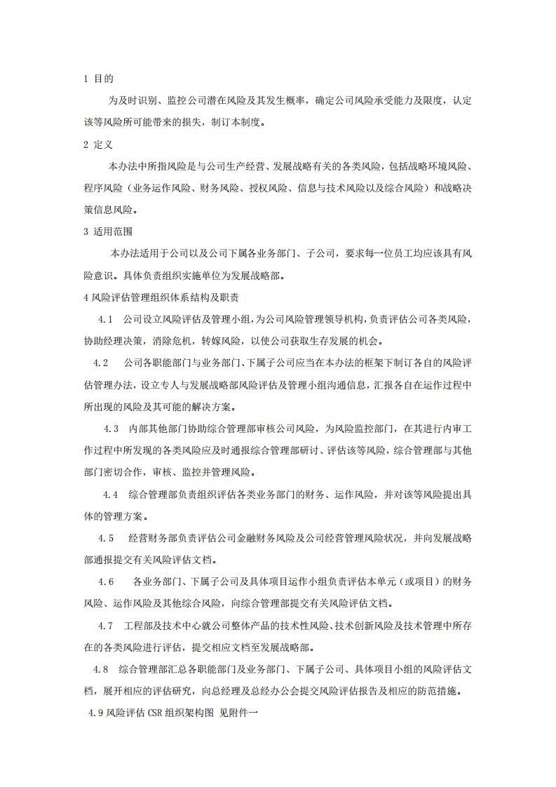 CSR风险评估方案