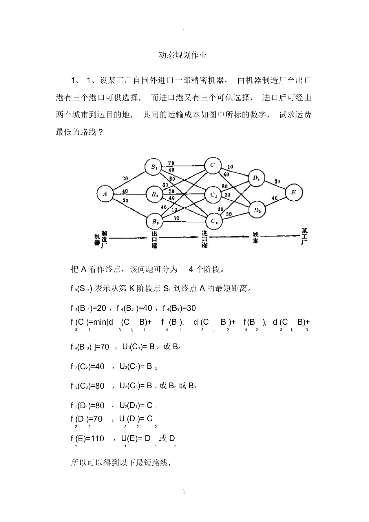 动态规划作业完整