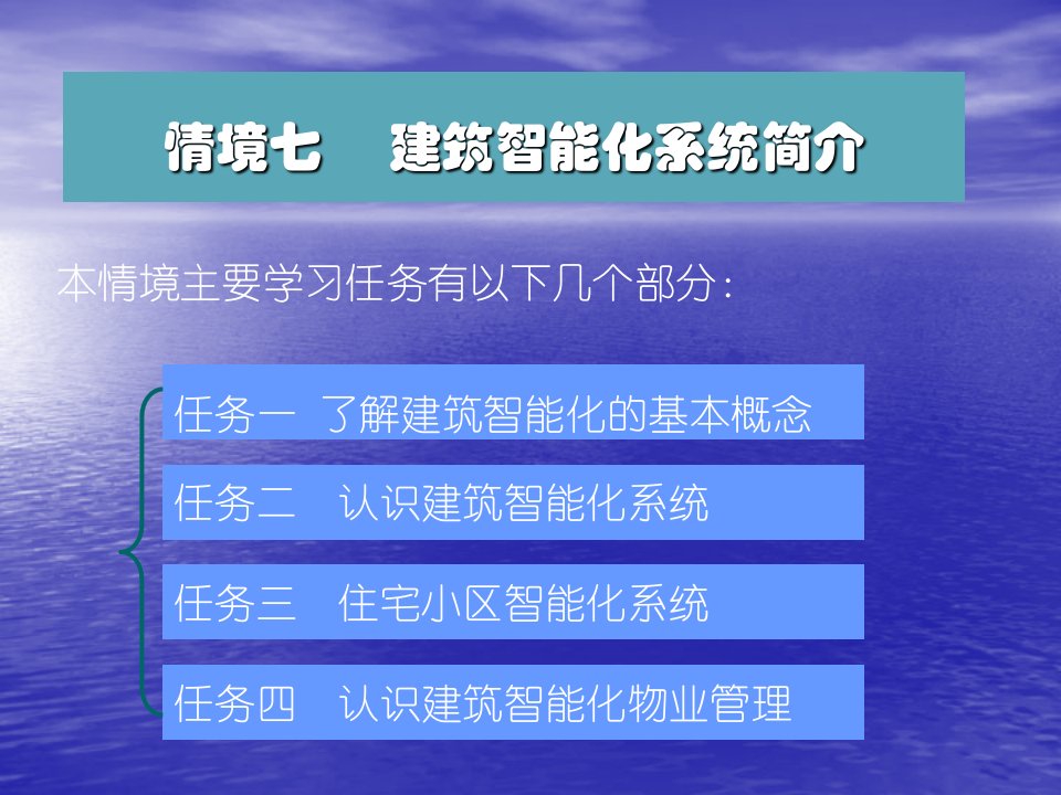 物业设备维修与管理情景七建筑智能化系统简介