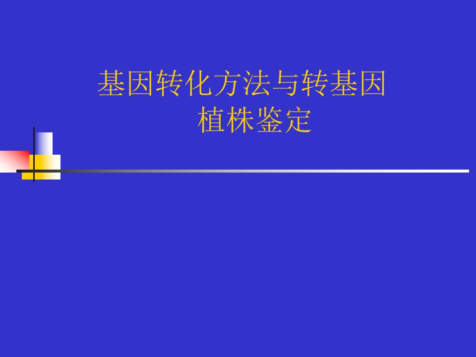 基因转化方法与转基因植株鉴定