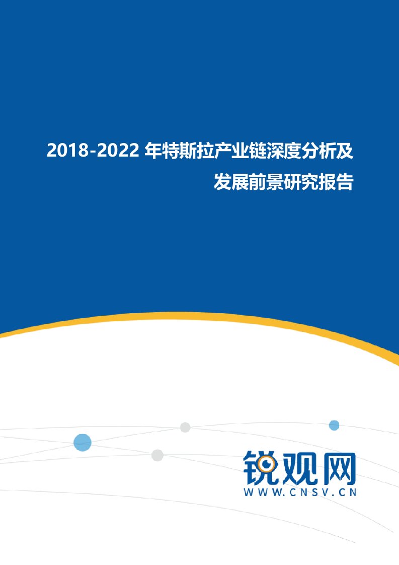 2018-2022年特斯拉产业链深度分析及发展前景研究报告(目录)