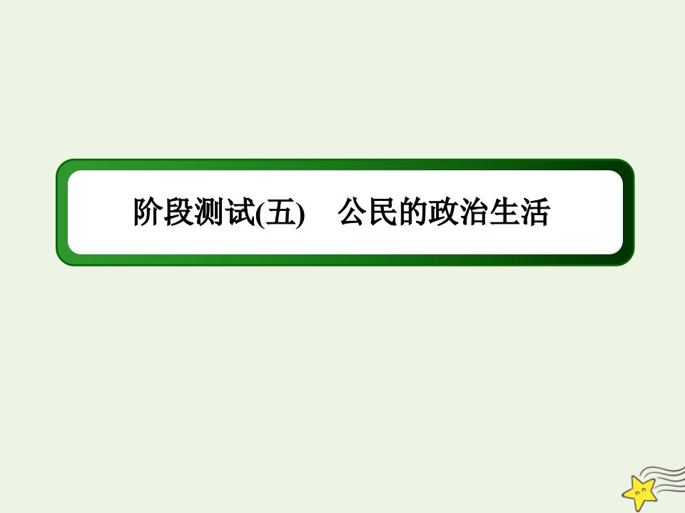 山东专用高考政治一轮复习阶段测试5公民的政治生活课件