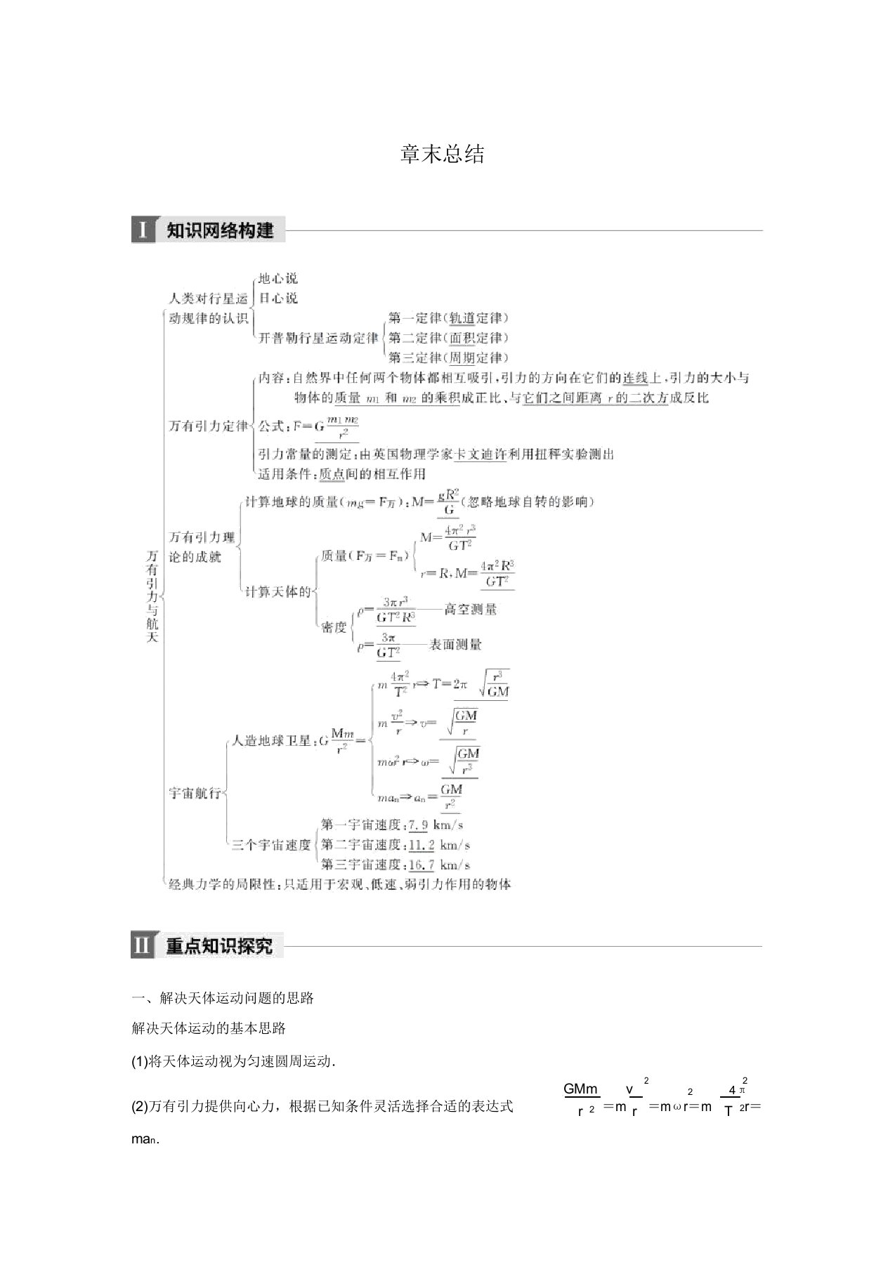 20172018学年同步备课套餐高一物理人教浙江专版必修2讲义第六章章末总结