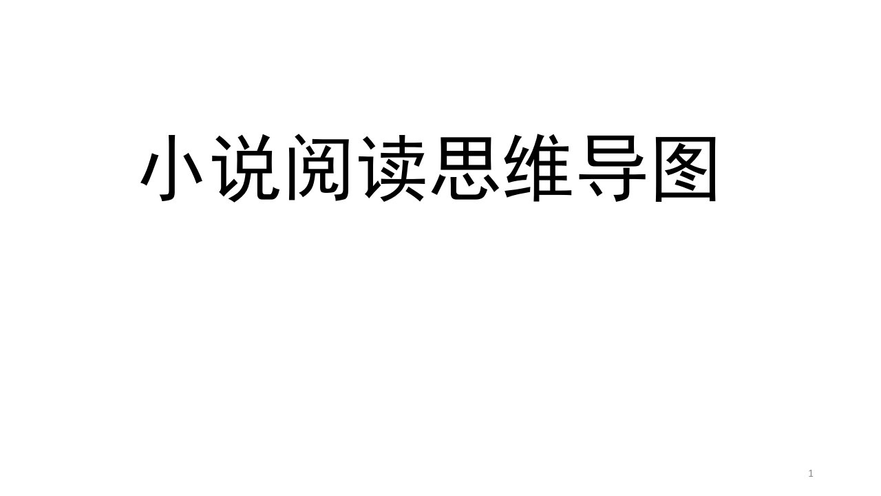 高考小说阅读思维导图ppt课件