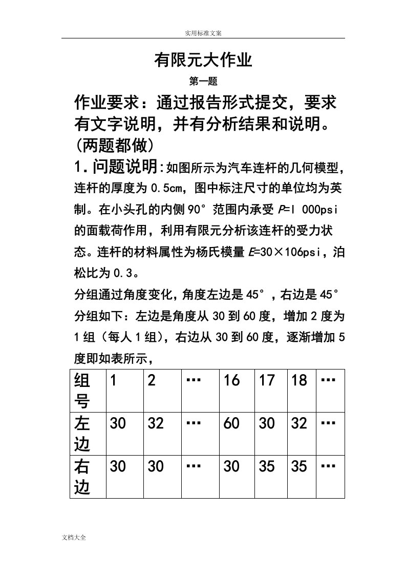 ansys分析报告汽车连杆