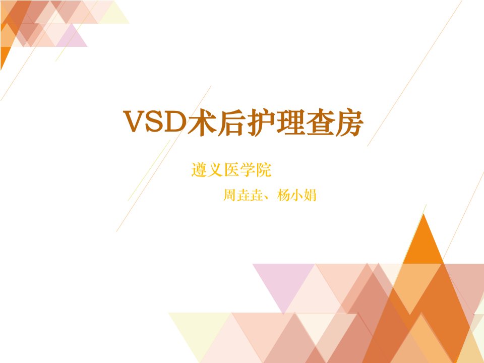 VSD护理教学查房