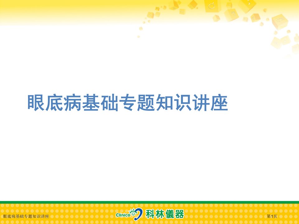 眼底病基础专题知识讲座PPT培训课件