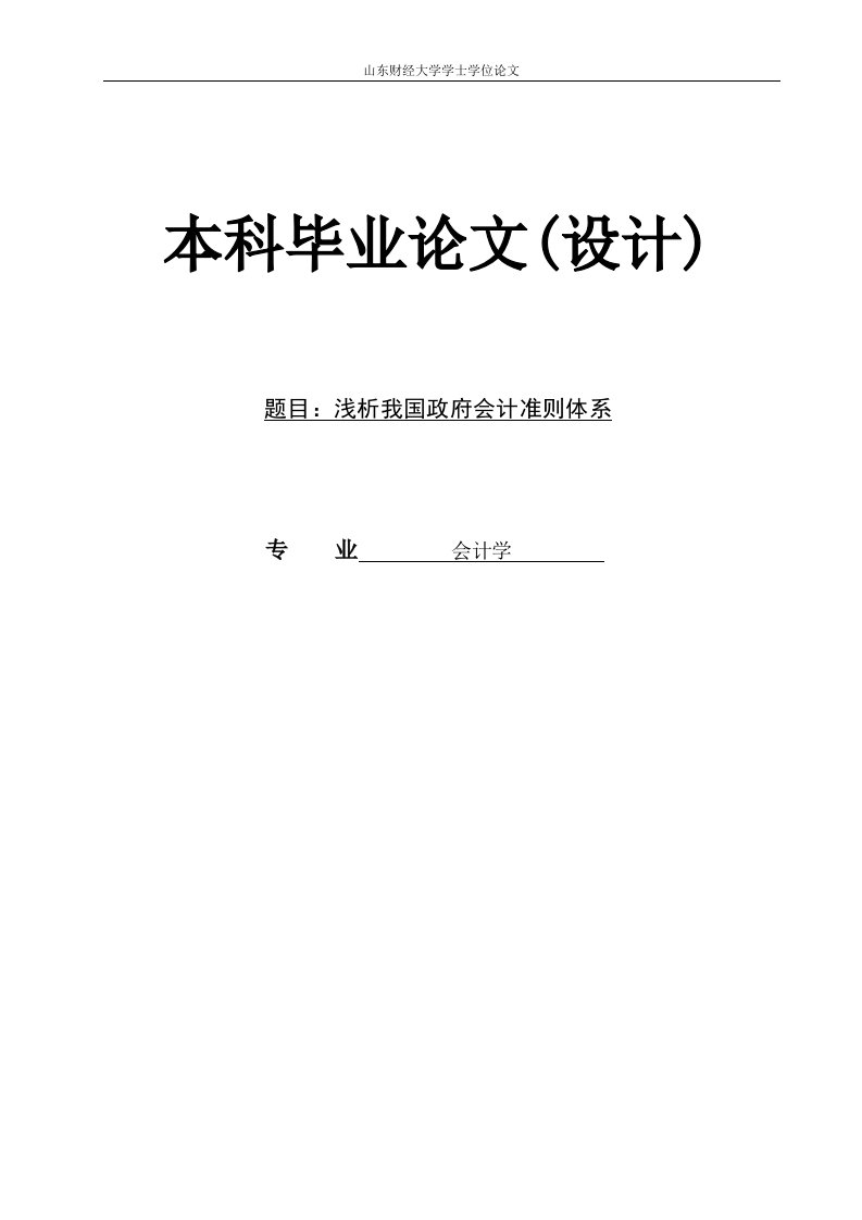 浅析我国政府会计准则体系论文