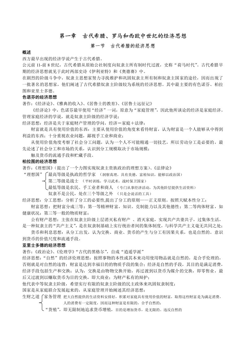 经济学说史笔记分享小抄版