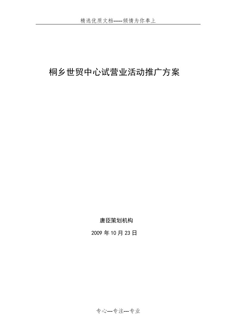 某大型商业项目试营业活动策划方案(共13页)