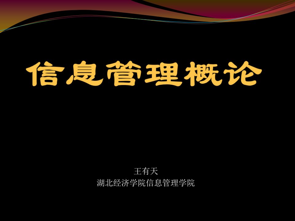 王有天湖北经济学院信息管理学院