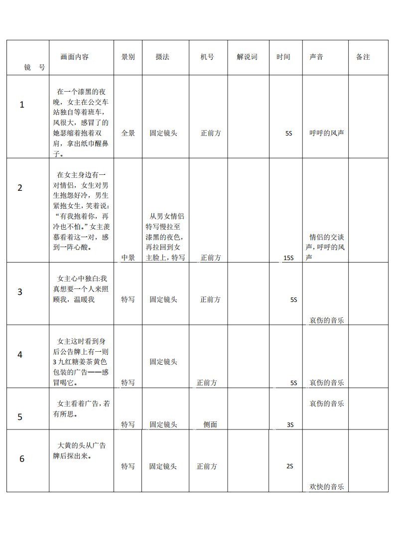 分镜头脚本