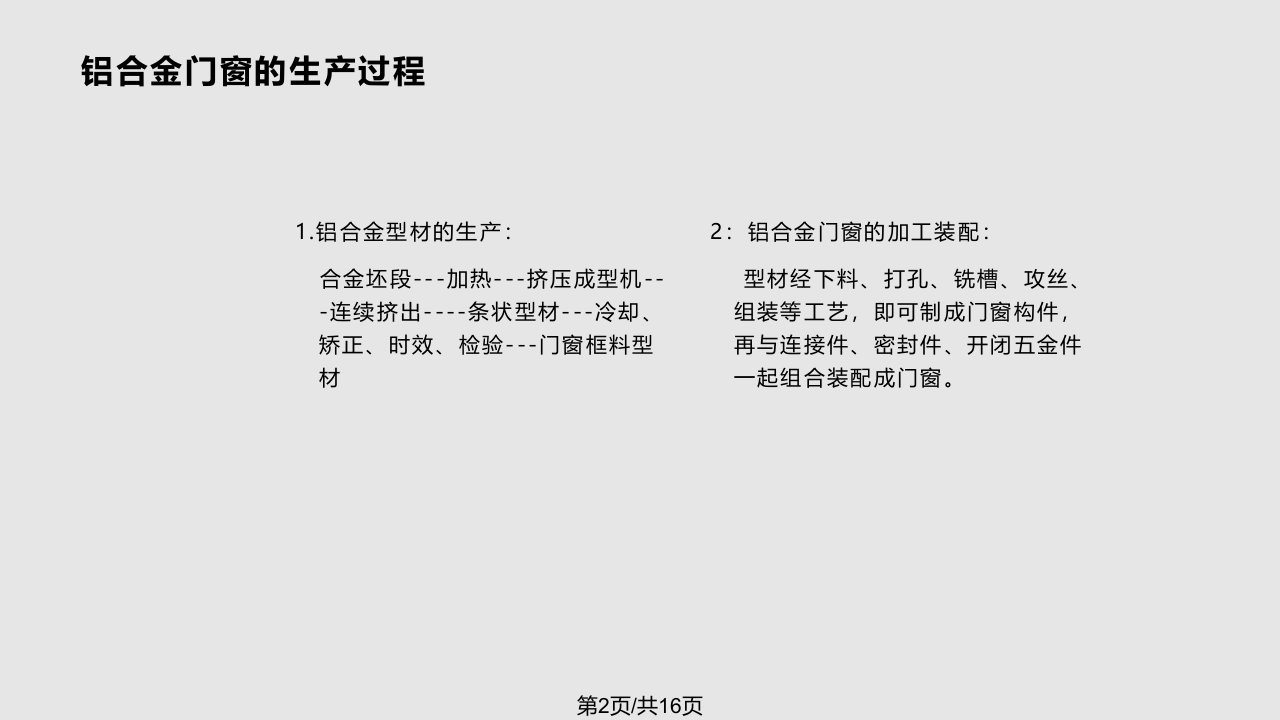 铝合金门窗学习