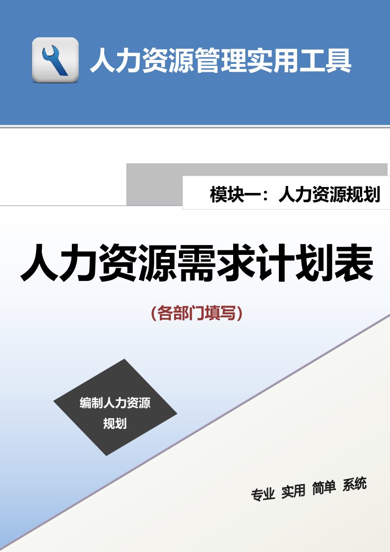 企业管理-人力资源需求计划表