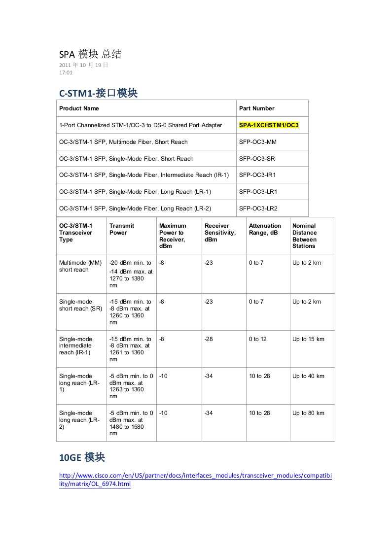 思科光模块选型