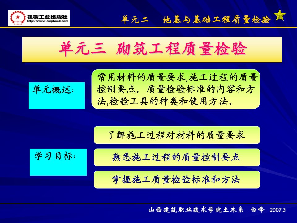 第三单元砌体工程质量检验